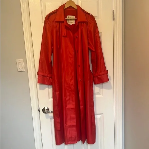 London Fog Pale Red Trench Coat - Picture 1 of 6